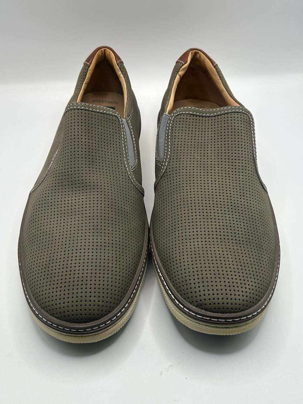 Johnston & Murphy Sheepskin Perforated Slip-On Shoes Men's 12M